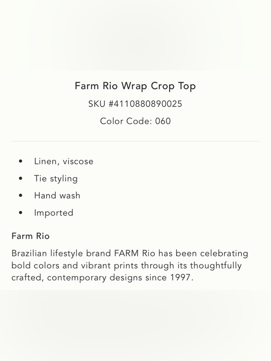 FARM Rio Crop Top - Picture 7 of 7